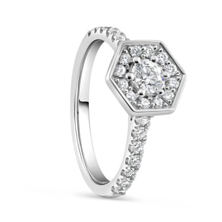 Platinum Engagement Ring with Diamonds