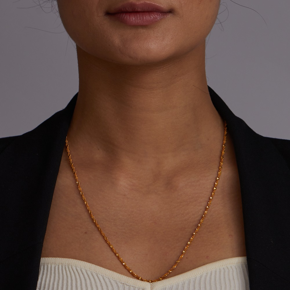 double ripple Chain Design in 20 Inches 2.4mm Thickness