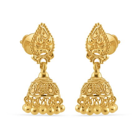 22ct Gold Jhumkha | 8mm | Jali Filigree Collection