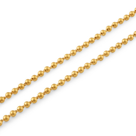 22ct Real Gold Bead Chain | 19 Inches | Glow collection