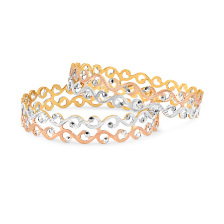 22ct Gold Bangle | Rhodium and Rose Gold finish | 2.6 Size