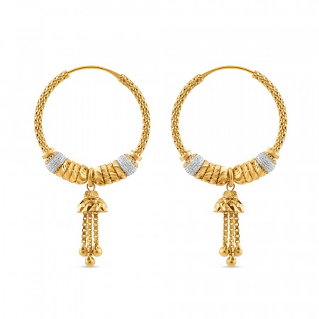 22ct Gold Bali Hoop Earring