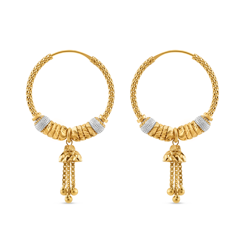 Buy this 22ct Gold Bali Hoop Earring with Jumkha UK