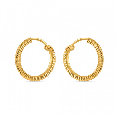 22ct Gold Round Shaped Hoop Earrings