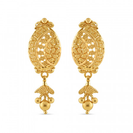22ct Gold Ladies Drop Earring | Jali Filigree Collection