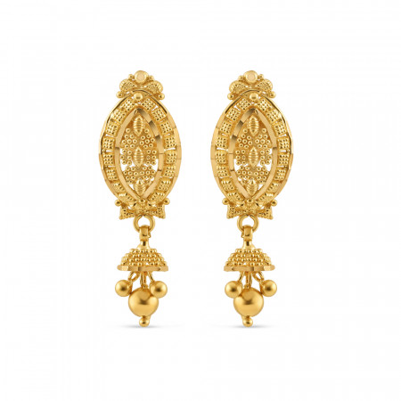22ct Gold Filligree Earrings For Ladies