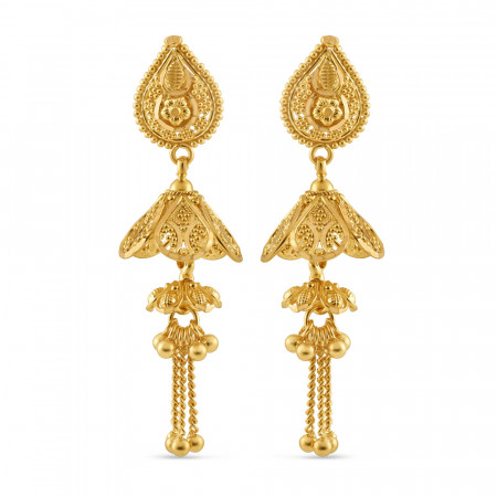 22ct Gold Two Layer Jhumka | Jali Filigree Collection