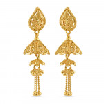 22ct Gold Dreilagige Jhumka | Jali Filigree Kollektion 22ct Gold Dreilagige Jhumka | Jali Filigree Kollektion