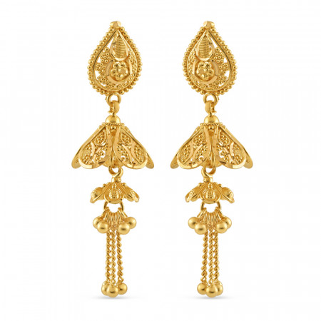 22ct Gold Two Layer Jhumka | Jali Filigree Collection