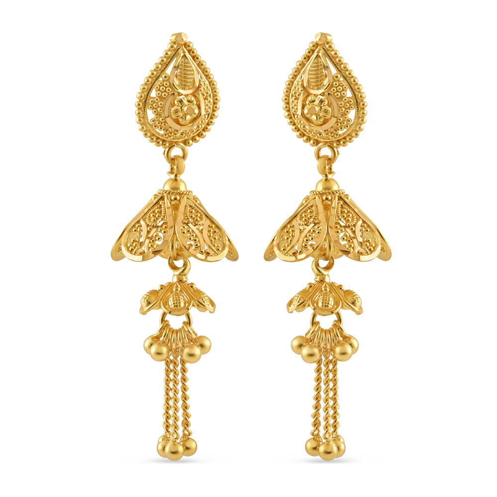 Shop 22ct Gold Jhumka | Jali Filigree Collection at Purejewels