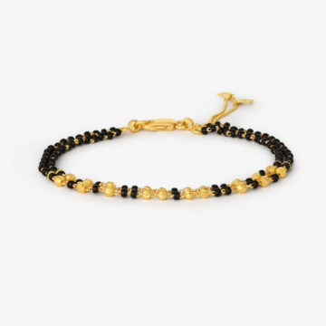 Gold Mangalsutra Bracelet with Black Beads