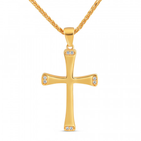 22ct Gold Cross Pendant with CZ