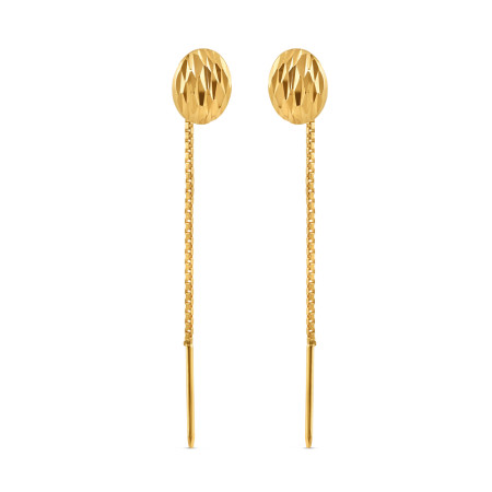 22ct Gold Long Thread and Needle Earrings