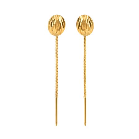 22ct Gold Long Thread and Needle Earrings