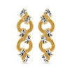 22ct Gold Drop Earrings with Rhodium Finish