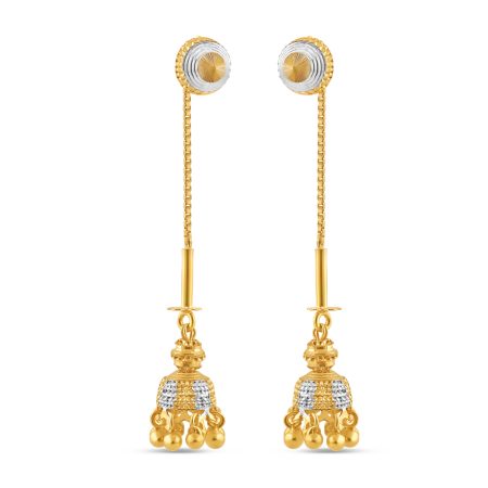22ct Gold Sui Dhaga Earring with Jumkha