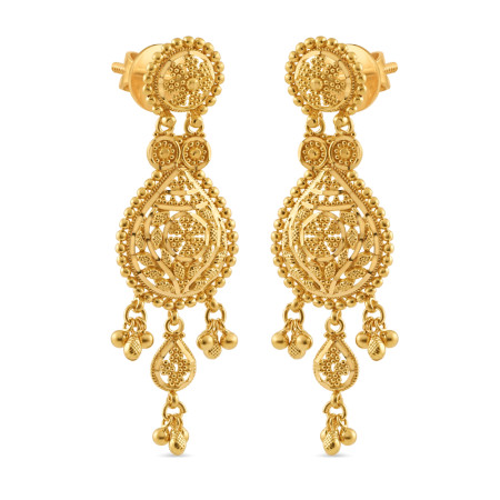 22ct Gold Drop Earring | Jali Collection