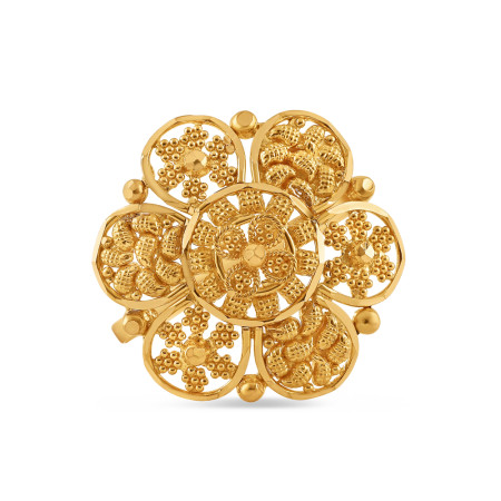 22ct Gold Flower Shape Ring for Women | Size N