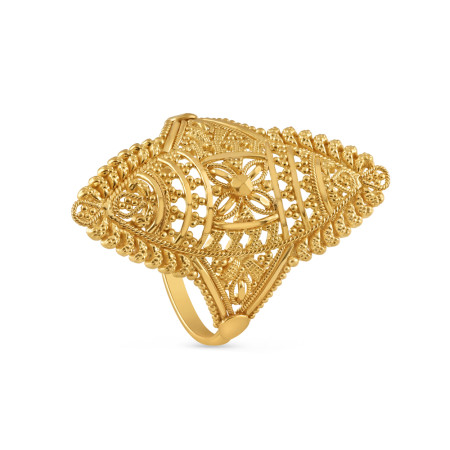 Filigree Gold Ring in 22ct | Size M 1/2