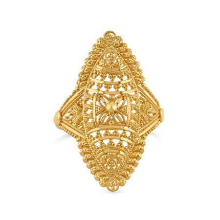 Filigree Gold Ring in 22ct | Size M 1/2