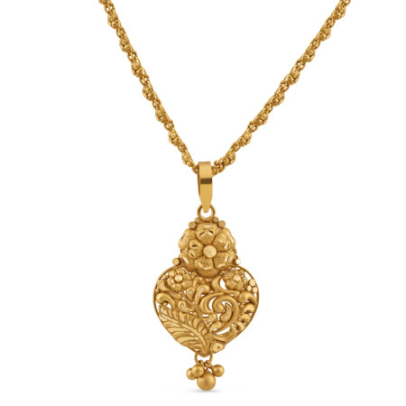 22ct Gold Rosette Pendant | Antique Finish