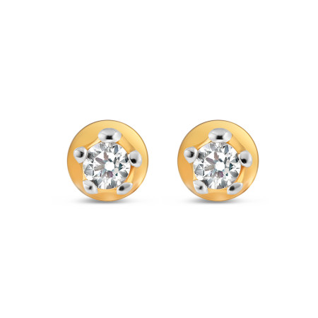 22ct Gold Studs with Single CZ Stone