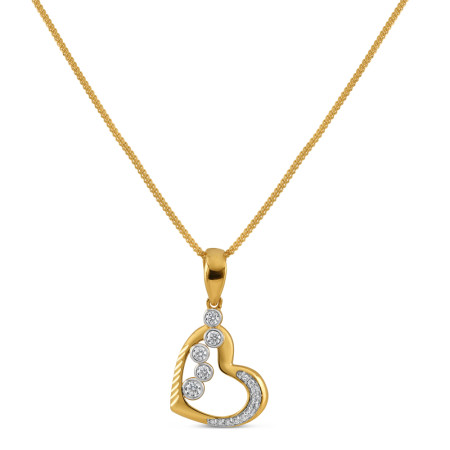 Heart Shaped Pendant with CZ Stones