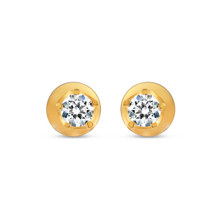 22ct Gold Earring with Single CZ stone