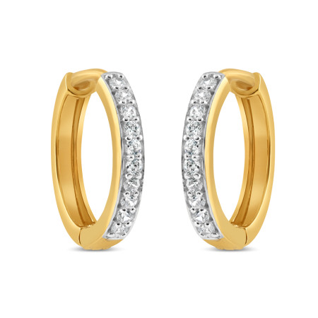 22ct Gold Hoop Earring | With CZ Stones