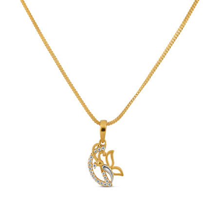 22ct Gold Butterfly Pendant with CZ Stones