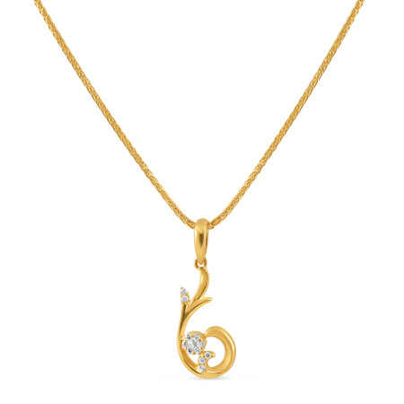 Gold Pendant with CZ Stone