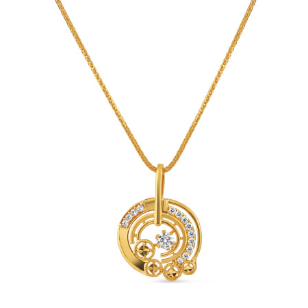 22ct Gold Round Shaped CZ Stone Pendant