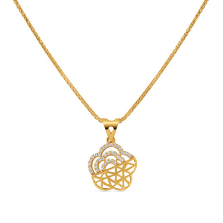 22ct Gold Pendant | With White CZ Stone