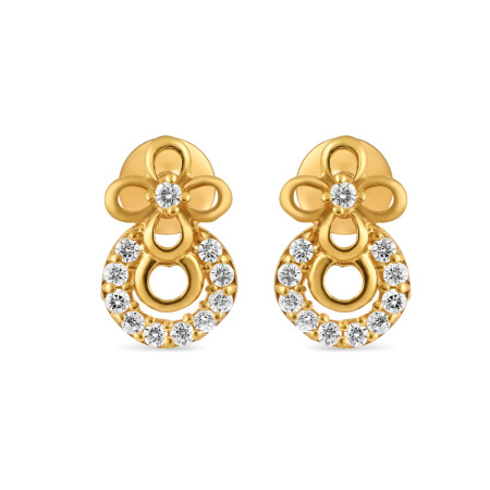 22ct Gold Flora Fancy Earring Stud