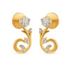 22ct Gold Earring Fancy Stud with CZ Stones