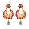 22ct Gold Drop Earring with Ruby and Emerald Stone