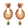 22ct Gold Drop Earring with Ruby and Emerald Stone