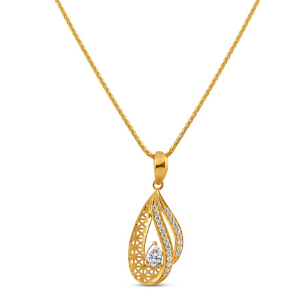 22ct Gold Pendant with CZ Stone