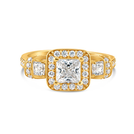 22ct Gold CZ Trinity Engagement Ring  | Size O
