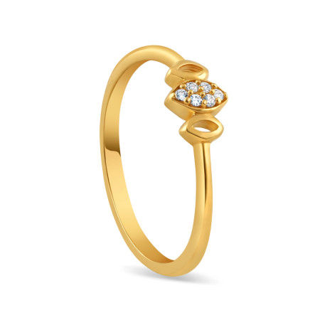 22ct Gold White CZ Ring | Size M