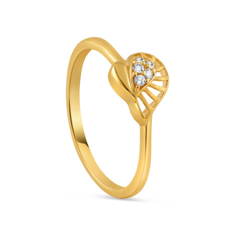 22ct Gold Heart Shaped CZ Ring | Size M