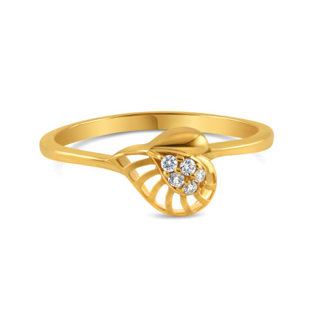 22ct Gold Heart Shaped CZ Ring | Size M