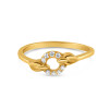 22ct Gold CZ with Leaf Style Ring | Size L