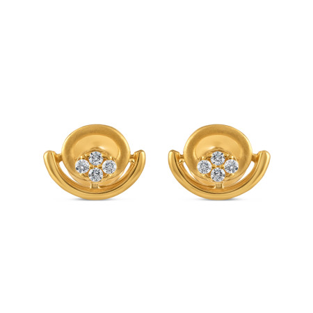 22ct Gold CZ Stud Earring for Ladies