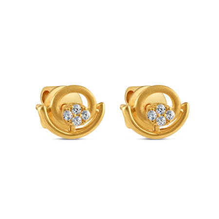 22ct Gold CZ Stud Earring for Ladies