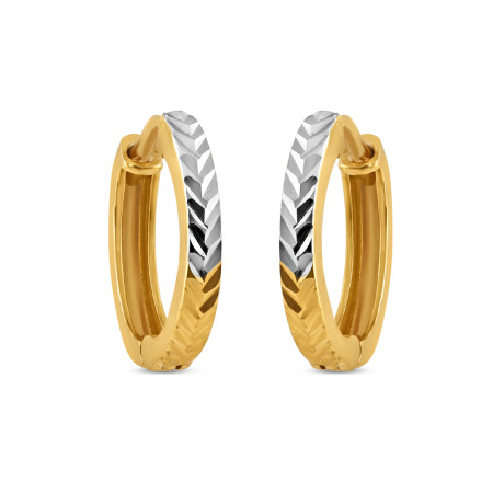 22ct Gold Hoop Earring with Rhodium Finish