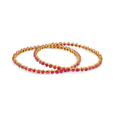 22ct Gold Bangle with Ruby Stone