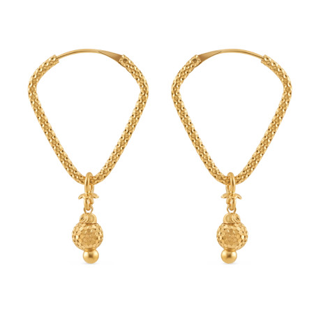 22ct Gold Fancy Hoop Earring