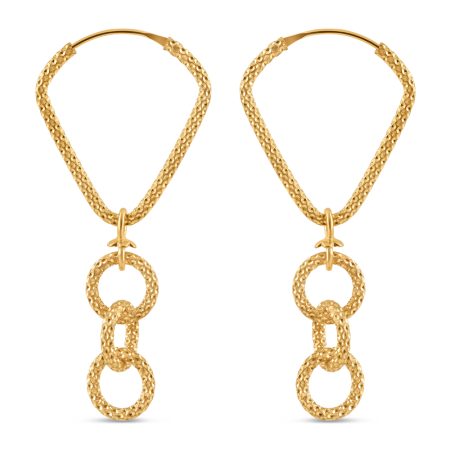 22ct Gold Hoop Bali with Disc Charms