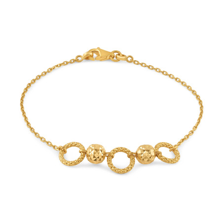 22ct Gold Disc Charm Bracelet | 7 Inches